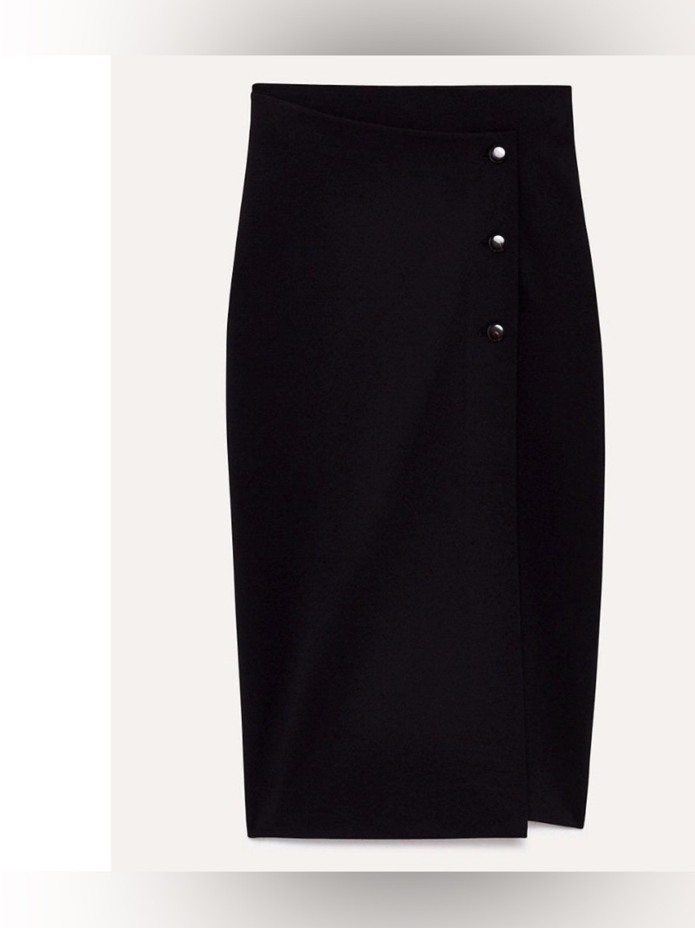Aritzia Billy Black Button Babaton Front Pencil Skirt EUC